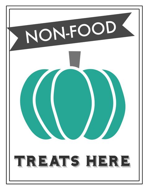 Teal Pumpkin Project Signs, Project Printable, Teal Pumpkin Project, Paper Trail Design, Teal Pumpkin, Trail Design, Military Kids, Pumpkin Sign, Halloween Goodies