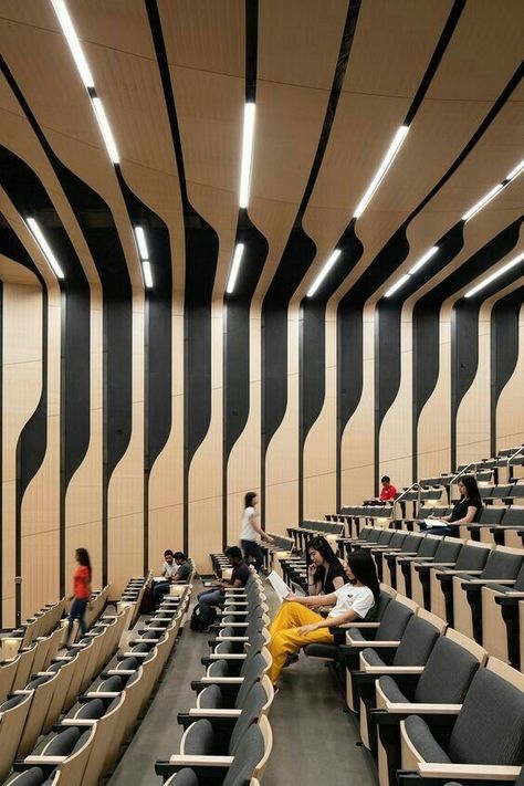 Lecture Hall Design, Central Atrium, Energy Engineering, Modern Theatre, Auditorium Design, Simon Fraser University, Study Spaces, Lecture Hall, Retail Facade