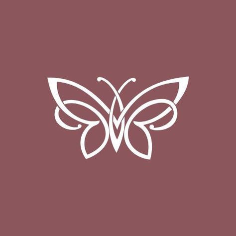 Simple Lineart, Butterfly Logo Design, Mini Art Journal, Android Icons, Wings Wallpaper, Ios Apple, Flower Logo Design, Simple Butterfly, Simple Tattoo Designs