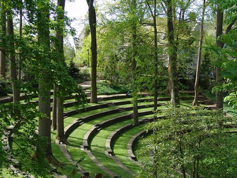 Scott Outdoor Amphitheater<br/>Photo courtesy Swarthmore College:: ::The Cultural Landscape Foundation<br/><a href="/albums/scott-outdoor-amphitheater">View album</a> Outdoor Amphitheatre, Amphitheater Architecture, Swarthmore College, Landscape Outdoor, Open Air Theater, Outdoor Seating Area, Outdoor Theater, Landscape Architecture Design, Outdoor Venues