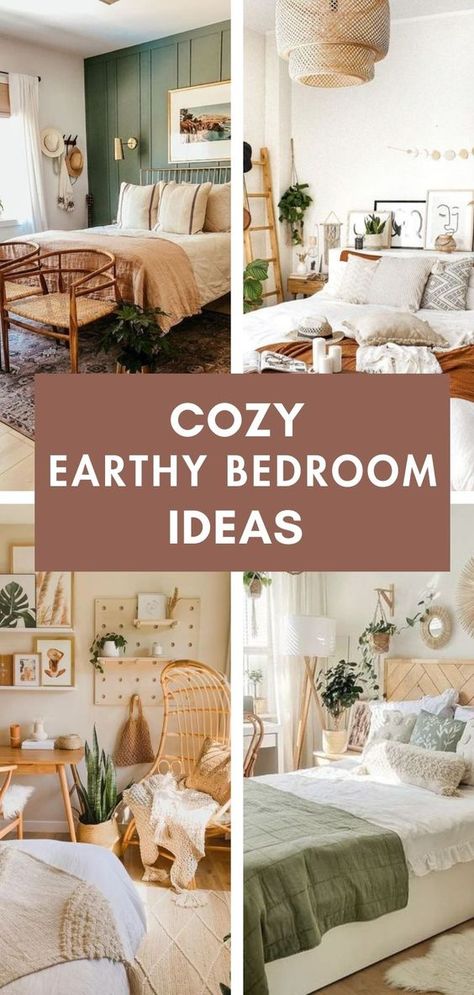 Here are 27 cozy and earthy bedroom ideas to recreate and feel energized and peaceful in #earthybedroomideas Bedroom Renovation Ideas, Earthy Bedroom Decor, Cozy Bedroom Decor Ideas, Earthy Bedroom Ideas, Bedroom Ideas Cozy, Bedroom Storage Ideas, Cozy Bedroom Decor, Natural Bedroom Decor, Peaceful Bedroom