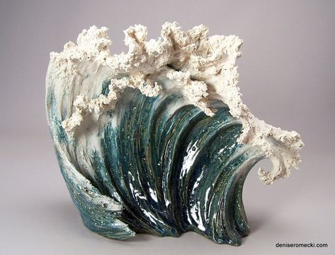 Wave Sculpture, How To Make Ceramic, Sea Sculpture, Ceramic Sculpture Figurative, Ceramic Art Sculpture, Advanced Ceramics, Contemporary Glass Art, Slab Pottery, Ceramic Techniques