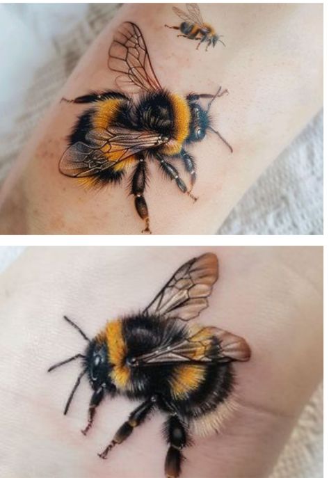 Bee Back Tattoo Women, Queen Honey Bee Tattoo, Daisy Bee Tattoo, Queen Bee Tattoo, Honey Bee Tattoo, Small Neck Tattoos, Bumble Bee Tattoo, Bee Tattoo, Back Tattoo Women