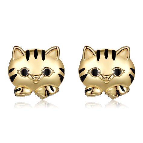 PRICES MAY VARY. 😺Cat Stud Earrings😺 The cute cat earring is inspired by kitty cats, which are cute and mysterious. Cats are considered to be independent animals. At the same time, they are symbol of luck and freedom. The exquisite and unique design is very catch someone eyes. 😻Sterling Silver Earrings Material😻 Cat earrings are crafted 925 sterling silver with 18k gold plated. The electroplating process adds some elegance and sophistication, and is more beautiful and lustrous. The Flat back Earrings For Teens, Cat Earring, Cat Stud Earrings, Electroplating Process, Cat Earrings Studs, Birthday Jewelry, Sterling Silver Cat, Animal Cat