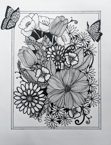 #doodle #flowers #art Floral Design Drawing, Dancing Ganesha, Doodle Flowers, Buddha Art Drawing, Doodle Art Flowers, Zentangle Artwork, Floral Doodle, Geometric Design Art, Sketchbook Drawings