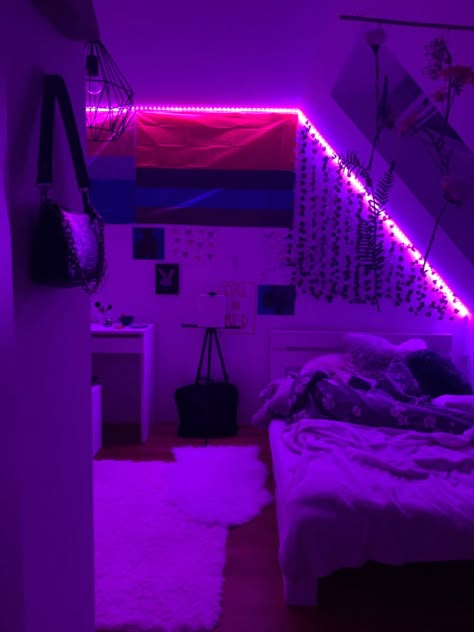 Gay Room Aesthetic, Lgbtq Room Ideas, Gay Room, Cool Room Decor, Neon Room, Room Ideas Aesthetic, Pinterest Room Decor, Cozy Room Decor, Aesthetic Rooms