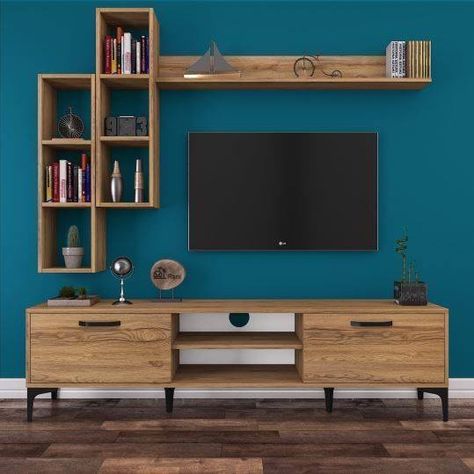 Tv Wall Decor Ideas, Tv Wall Cabinets, Tv Stand Designs, Tv Cabinet Design, Wall Tv Unit Design, Wooden Tv Stands, Living Room Tv Unit Designs, Living Room Tv Unit, Tv Wall Decor