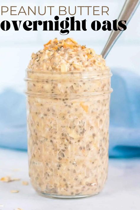 This peanut butter overnight oats recipe is a simple and satisfying way to start your day. A little bit of cinnamon is the secret ingredient that makes these oats crave-worthy. The flavors of these oats are hearty, sweet, and loaded with tasty peanut butter. This is a breakfast that you can eat on-the-go and still feel full. Overnight Oats Breakfast Recipes, Oats Breakfast Recipes, Recipes Overnight Oats, Overnight Oats Breakfast, Easy Meal Prep Ideas, Breakfast Recipes Healthy, Best Overnight Oats Recipe, Overnight Oats Recipes, Peanut Butter Overnight Oats