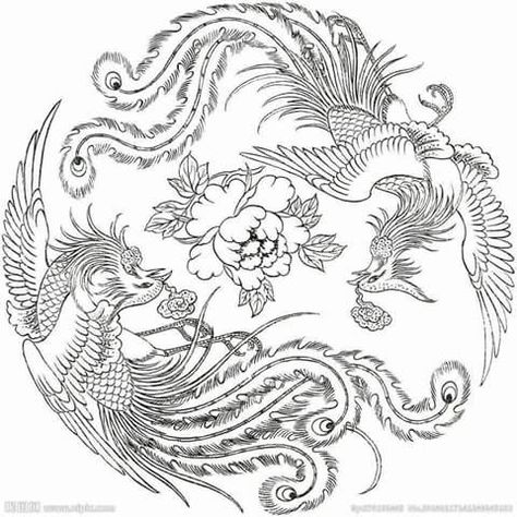 Chinese Sketch, African Women Painting, Chinese Dragon Art, Chinese Pattern, Chinese Embroidery, Japanese Drawings, Tattoo Lettering Fonts, Flower Art Drawing, Colored Pencil Techniques