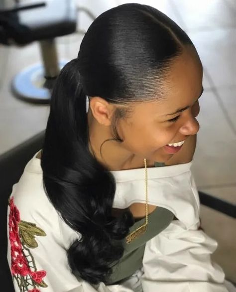 Pretty Buns, Low Pony Hairstyles, Bridesmaid Hairstyle, Pony Hairstyles, Weave Ponytail Hairstyles, Sleek Ponytail Hairstyles, Bridesmaids Hair, Pony Tails, Haute Hair