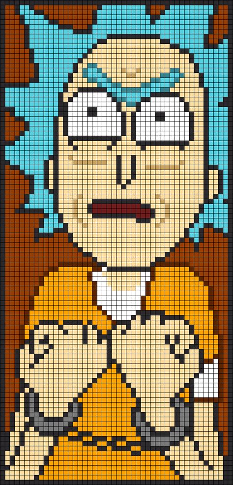 Homer Simpson Pixel Art, Rick And Morty Pixel Art, Minecraft Patterns, Pixelated Art, Minecraft Pattern, Grid Crochet, Pixel Grid, Crochet Grid, Virgo Art