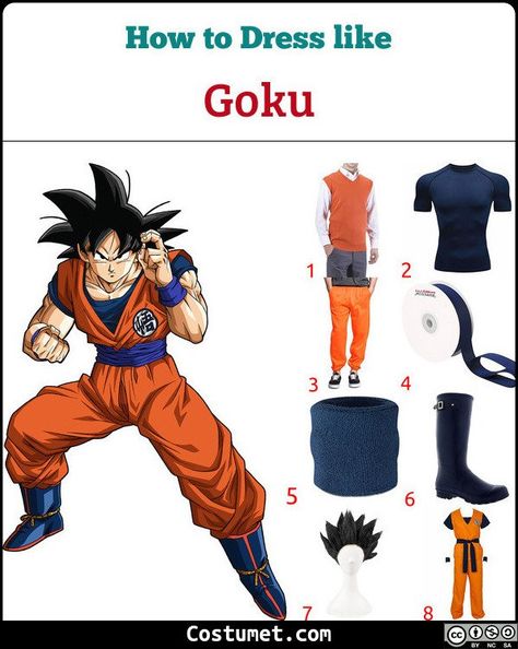 Goku Costume Diy, Diy Goku Costume, Dragon Ball Costume, Super Saiyan Hair, Goku Costume, Goku Cosplay, Male Cartoon, Ball Costume, Prince Costume