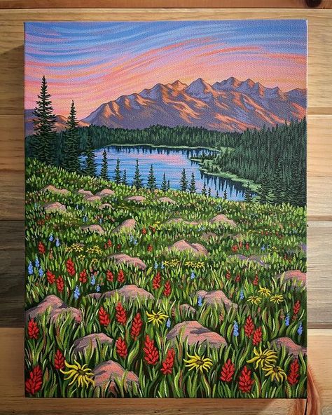 Colorado Travel Poster, Colorado Painting, Colorado National Parks, Colorado Wildflowers, Colorado Artists, Media Landscape, Scenery Paintings, Colorado Travel, Summer Landscape