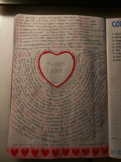 Things I love journaling Things I Adore Journal, Things I Love Page, Things I Love Journal, Love Journal, Dot Journals, Reasons To Live, Things I Love, Lost Love, Bullet Journal Inspiration