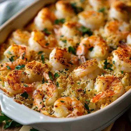 Shrimp For A Crowd, Baked Stuff Shrimp, Shrimp Scampi Bake, Easy Seafood Recipes For A Crowd, Shrimp Recipes Appetizers, Thanksgiving Shrimp Dishes, Shrimp Bake, Baked Shrimp Recipes Casseroles, Baked Shrimp Recipes Oven