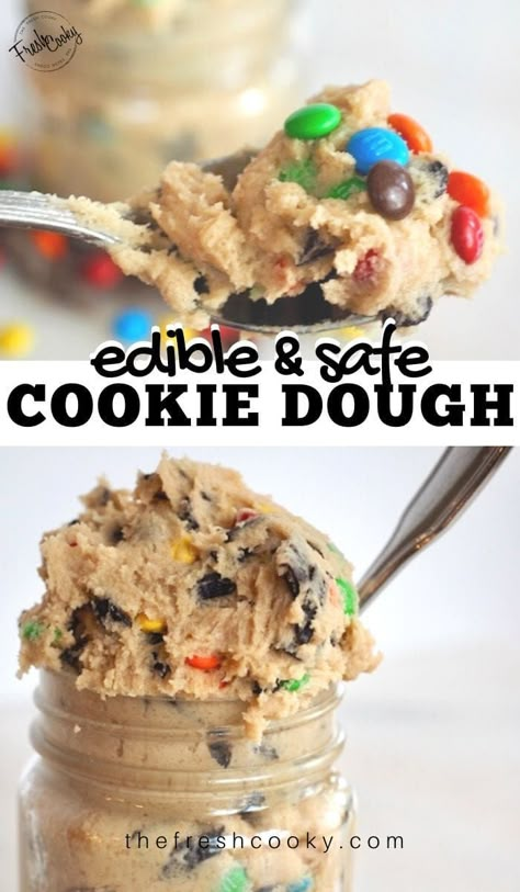 Edible Monster Cookie Dough, Cookie Dough Vegan, Edible Chocolate Chip Cookie Dough, Monster Cookie Dough, Eggless Cookie Dough, Glutenfri Baking, Eggless Cookie, Cookie Dough To Eat, Edible Cookie Dough Recipe