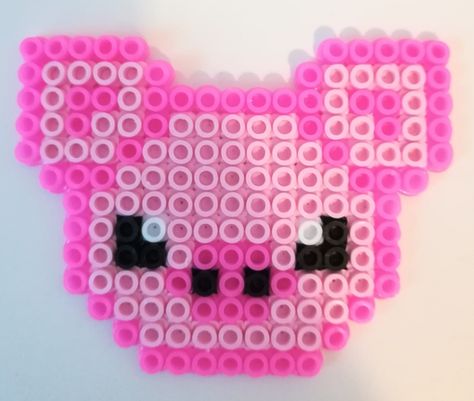 Pig Perler Bead Patterns, Hammer Beads, Melty Bead Designs, Easy Perler Beads, Perler Designs, Hamma Beads Ideas, Easy Perler Bead Patterns, Melty Bead Patterns, Pearl Beads Pattern