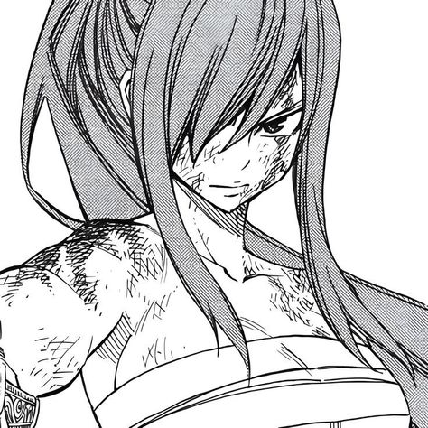 Erza Fairy Tail Manga, Fairy Tail Erza Icon, Ezra Fairytail, Ezra Scarlet Icon, Erza Manga Icon, Fairy Tail Manga Icons, Ezra Fairy Tail, Erza Pfp, Erza Manga