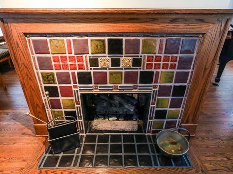 The double fireplace made from pewabic tile in the Double Fireplace, Living Room Redo, Tile Floors, Room Redo, Formal Living Rooms, Formal Living, The Double, Picture Gallery, Birmingham