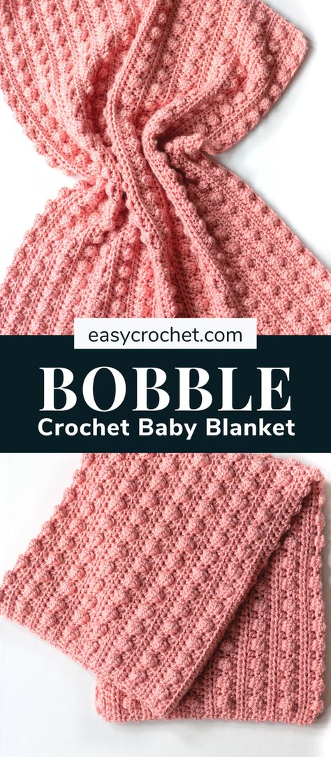 Baby Blanket Crochet Pattern Easy, Zig Zag Crochet, Bobble Stitch Crochet, Baby Afghan Crochet Patterns, Bobble Crochet, Crochet Bobble, Crochet Baby Blanket Free Pattern, Crochet Blanket Pattern Easy, Easy Crochet Baby Blanket