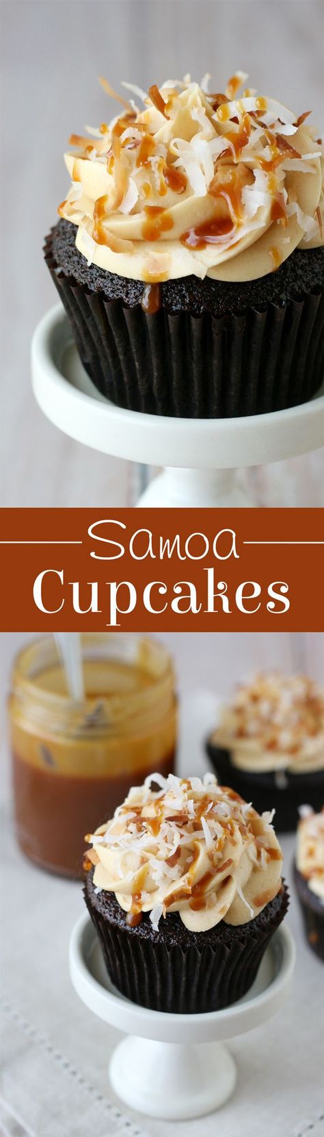 These Samoa cupcakes are so INCREDIBLY good! Chocolate cupcakes are topped with salted caramel buttercream and toasted coconut... amazing! Samoa Cupcakes, Samoa Cookie, Salted Caramel Buttercream, Caramel Buttercream, Coconut Cupcakes, Cupcake Wars, Caramel Frosting, Cupcake Flavors, Cookies Chocolate