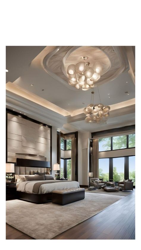 Modern Luxury Bedroom Design, Luxury Ceiling Design, Luxury Bedroom Decor, Big Bedrooms, Modern Luxury Bedroom, Luxury Bedroom Design, Bedroom False Ceiling Design, Ceiling Design Bedroom, Luxury Bedroom Master