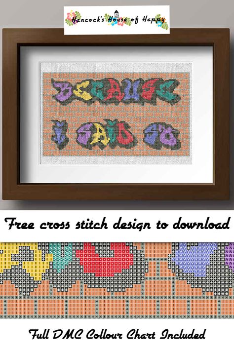 Graffiti Cross Stitch, Tattoo Style Cross Stitch Pattern, Pop Art Cross Stitch Pattern, Cross Stitch Fonts Large, Memes Cross Stitch Pattern, Free Cross Stitch Designs, Cross Stitch Sampler Patterns, Subversive Cross Stitch, Graffiti Alphabet