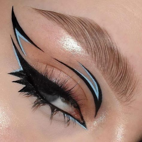 Creative Eyeliner, Glisten Cosmetics, Eyeliner Designs, Eye Makeup Images, Eyeliner Ideas, Cute Eye Makeup, Graphic Makeup, Rave Makeup, Graphic Eyeliner