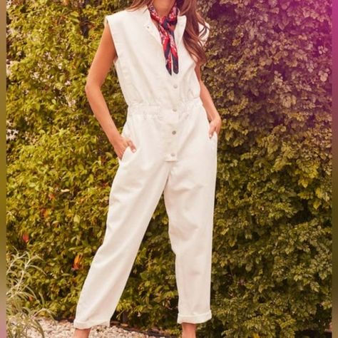 BLANKNYC Head in the Clouds White Denim Jumpsuit Size S White Denim Jumpsuit Outfit, White Jumpsuit Outfit, White Denim Jumpsuit, Denim Jumpsuit Outfit, Utility Style, Head In The Clouds, Cotton Jumpsuit, Jumpsuit Outfit, White Jumpsuit