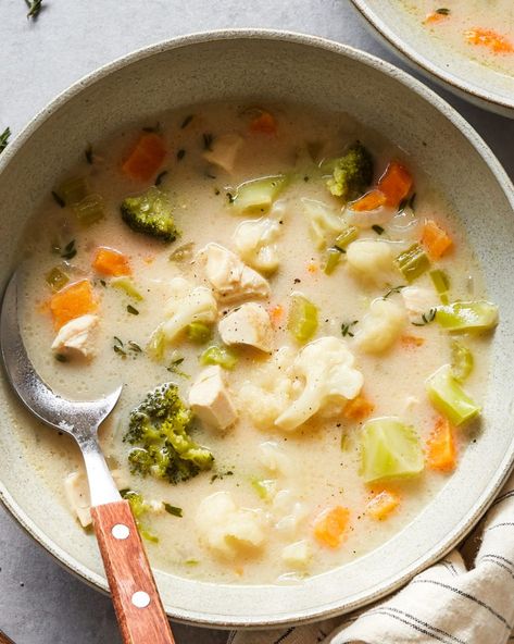 Turkey Pot Pie Soup - Whole30, Paleo | PrimalGourmet Turkey Pot Pie Soup, Primal Gourmet, Clean Eating Couple, Roast Chicken Leftovers, Turkey Pot, Chicken Pot Pie Soup, Paleo Soup, Pot Pie Soup, Turkey Pot Pie