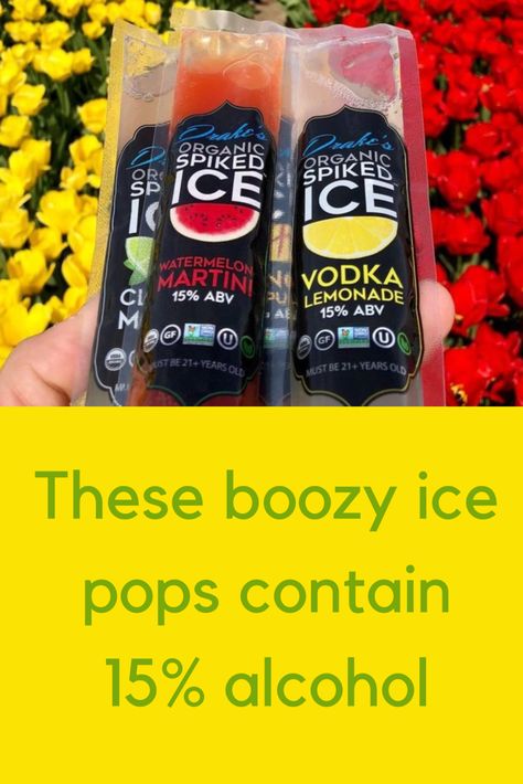 These booze-filled ice pops contain 15% alcohol and come in different cocktail flavors, from watermelon martini to vodka lemonade Popsicles Packaging, Boozy Ice Pops, Wine Store Design, Watermelon Martini, Childhood Summer, Liquor Shots, Ice Candy, Bubble Tea Shop, Vodka Lemonade