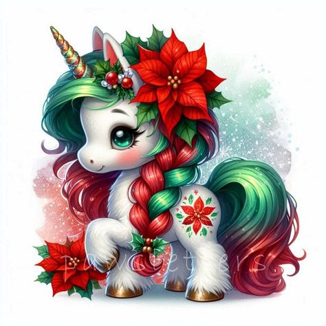 Whimsical Images, Unicorn Clipart, Unicorns Clipart, Christmas Hats, Themed Decorations, Christmas Unicorn, Baby Unicorn, Kraf Diy, Diy Set