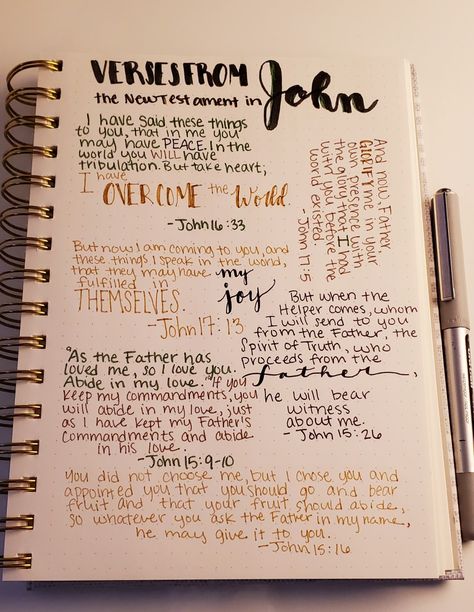 John 16:33 Bible Journaling, John Bible Journaling Notes, John Chapter 1 Bible Study Notes, John 5 Bible Journaling, John Bible Notes, John 15:5, John 10:10, John Bible Study Notes, John Bible Verses