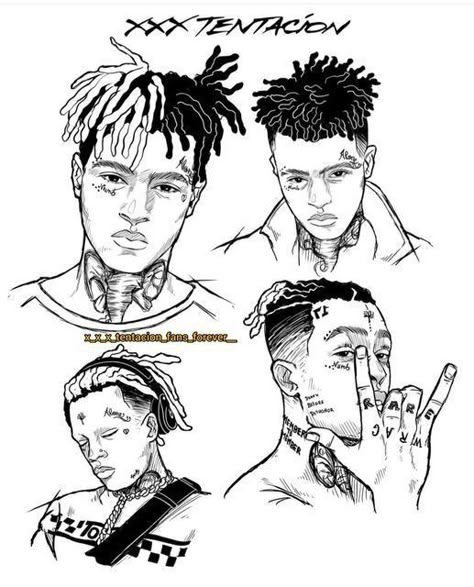 Xxxtentacion Drawing, Doodle Art Style, Cricut Expression Projects, Rapper And Anime, Drawings Of Celebrities, Anime Rapper, Miles Spiderman, Rapper Art, Cricut Expression