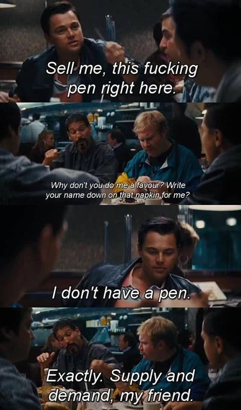 Sell me this pen. Street Film, The Wolf Of Wall Street, Street Quotes, Inspirational Movies, Wolf Of Wall Street, Movies And Series, Film Quotes, Tv Quotes, Great Life