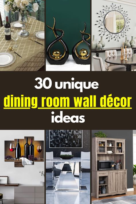 Creating the perfect dining room can be as easy as adding a little something extra. With these 30 unique wall décor ideas, you can turn your dining room into a work of art. From understated and simplistic to bold and extravagant, these décor ideas will provide you with the perfect touch to bring your dining room to life. Dining Room Clock, White Dining Room Sets, Dining Room Credenza, Oversized Wall Decor, Unique Dining Room, Dining Room Accents, Room Accent Wall, Dinner Room, Dining Room Wall