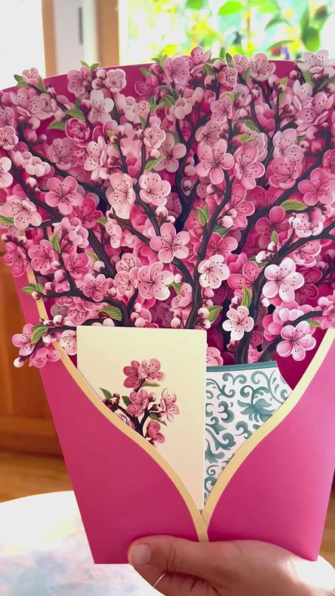 Our Bouquets of Pop up 3D Flower Greeting Cards – FreshCut Paper Pop Up Flower Bouquet, Paper Cherry Blossoms, Cherry Blossom Bouquet, Bouquet Greeting Card, Sakura Petals, Pop Up Flower, Blossom Bouquet, Paper Sunflowers, Paper Pot