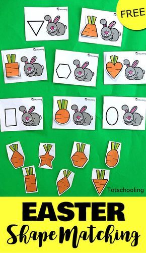 FREE shape matching activity for toddlers and preschoolers with a rabbit theme. Feed the bunny with the correct shaped carrot! Learning Shapes Preschool, Learning Shapes Activities, Bunny Activities, Easter Lessons, Rabbit Theme, Bunny Shape, Shape Activities Preschool, Shapes Kindergarten, Activity For Toddlers