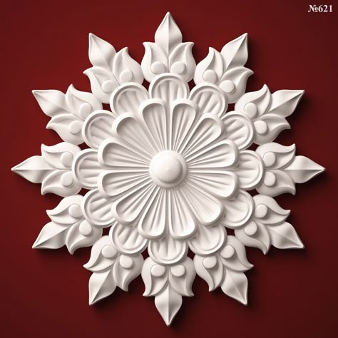 Ceiling Flower Design, Thermocol Craft, Front Wall Design, Ganapati Decoration, Carved Wood Wall Art, Cnc Art, Wooden Carving, Cnc Ideas, 3d Cnc