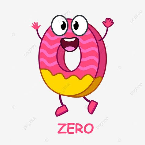 Zero Number Design, Animated Numbers, Numbers Cartoon, Zero Number, Math Picture Books, Number Zero, Face Cute, Chart Ideas, Cartoon Clipart