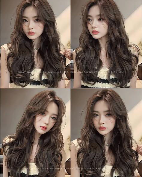 Layered Korean Haircut, Asian Hair Perm, Korean Wavy Hair, Haircut Wolfcut, Korean Haircuts, Kpop Hairstyles, Cool Hair Designs, Hair Colour Inspo, Korean Hairstyles