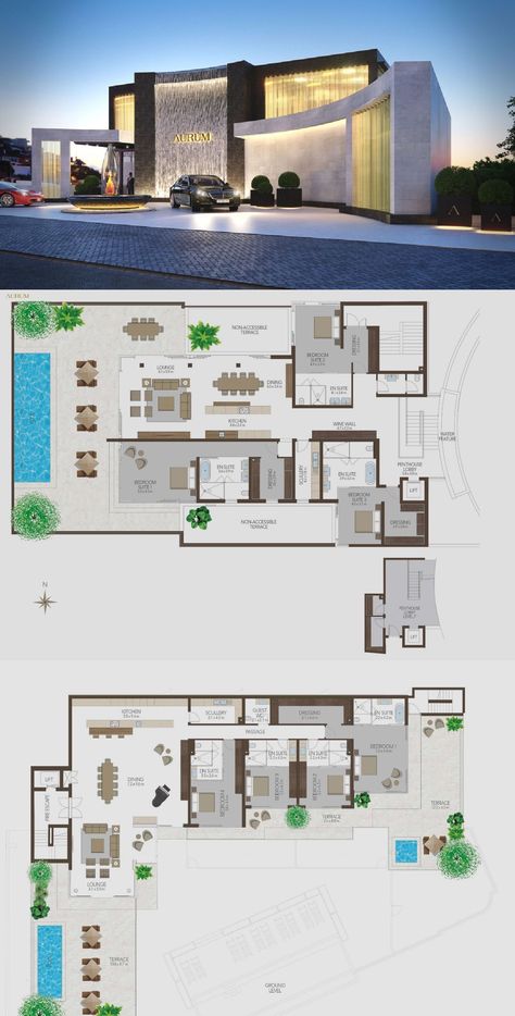 Aurum Cape Town Penthouse Penthouse Floor Plan, Luxury House Floor Plans, Luxury Floor Plans, Modern House Floor Plans, Modern Floor Plans, House Plans Mansion, Modern Architecture Building, Modern Villa Design, Architectural Floor Plans