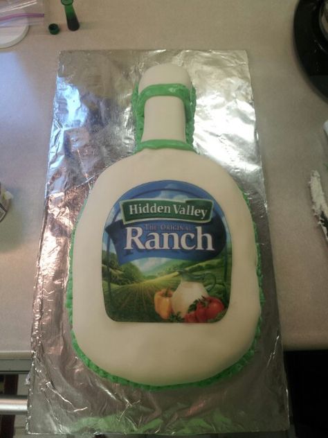 My friend is obsessed with ranch so I made him a ranch birthday cake!!! (: Ranch Birthday Cake, Ranch Birthday Party, Hidden Valley Ranch, Hidden Valley, Ranch Dressing, Birthday Party Ideas, My Friend, Best Friend, Birthday Parties