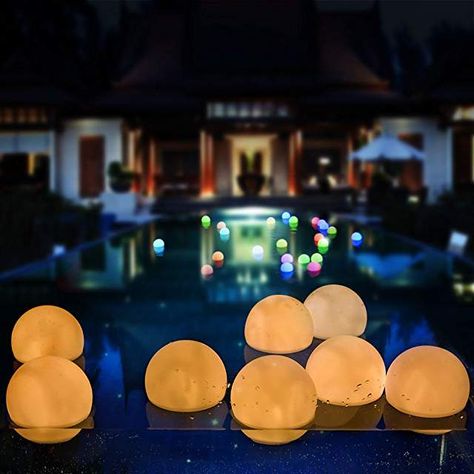 Floating Lights In Pool, Floating Pool Candles, Pond Party, Moon Nightlight, Floating Pool Lights, Pool Pond, Floating Decorations, Led Ball, Submersible Led Lights