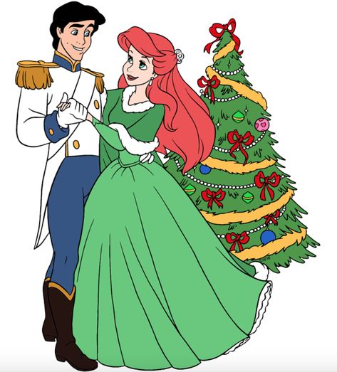 Ariel and Prince Eric dancing by the beautiful Christmas tree for Christmas Little Mermaid Christmas, Princess Poses, Ariel And Prince Eric, Little Mermaid Wallpaper, Ariel Eric, Mermaid Wallpaper, Tree For Christmas, Princess Christmas, Mermaid Wallpapers