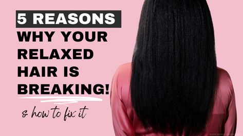 5 Reasons Why YOUR Relaxed Hair Is Breaking! And How To Fix It | Healthy Hair Care - Hairlicious Inc. Relaxed Hair Regimen, Healthy Relaxed Hair, Fine Thick Hair, Stop Hair Breakage, Breaking Hair, Healthy Hair Care, Hair Regimen, Hair Shedding, Healthy Hair Journey