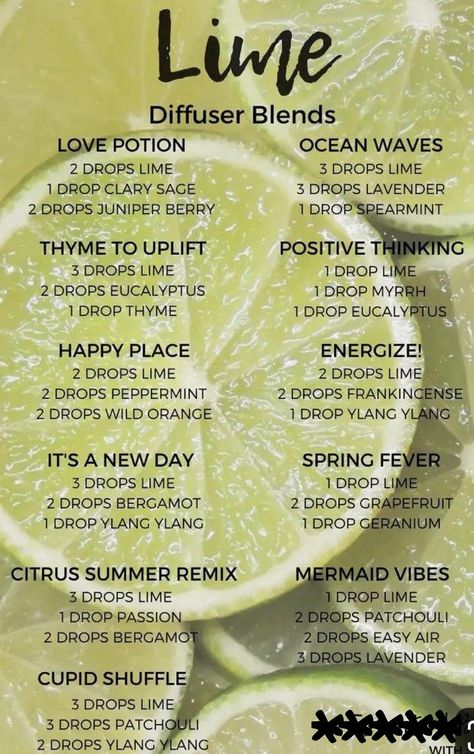 Doterra Lime, Doterra Blends, Doterra Diffuser, Essential Oil Combinations, Doterra Essential Oils Recipes, Essential Oil Diffuser Blends Recipes, Young Living Essential Oils Recipes, Lime Essential Oil, Essential Oils Guide