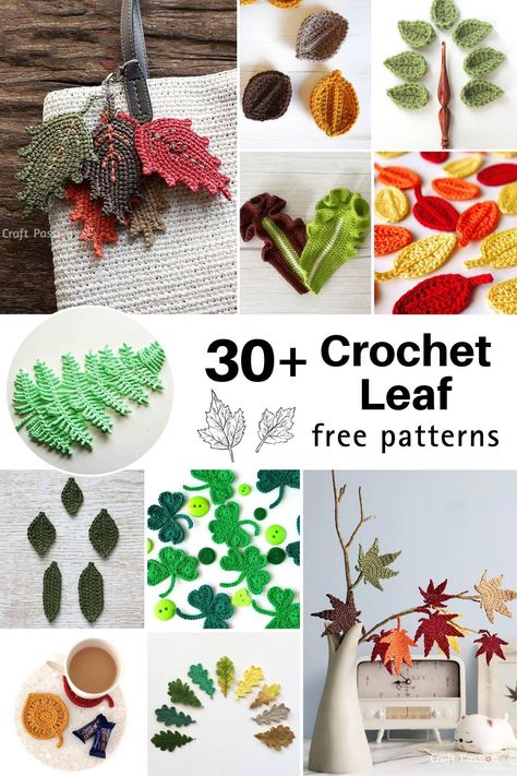 crochet leaf pattern Crochet Leaf Applique Free Pattern, Leafs Crochet Pattern Free, Crocheted Leaf Pattern Free, Leaves Crochet Pattern Free, Crochet Leaf, Crochet Leaf Patterns, Leaf Patterns, Crochet Wall Hangings, Leaf Designs