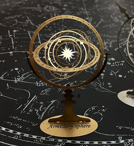 Celestial Globe, Armillary Sphere, Celestial Sphere, Celestial Art, Handmade Miniatures, Photo Craft, Etsy Crafts, Craft Items, Collectible Figurines