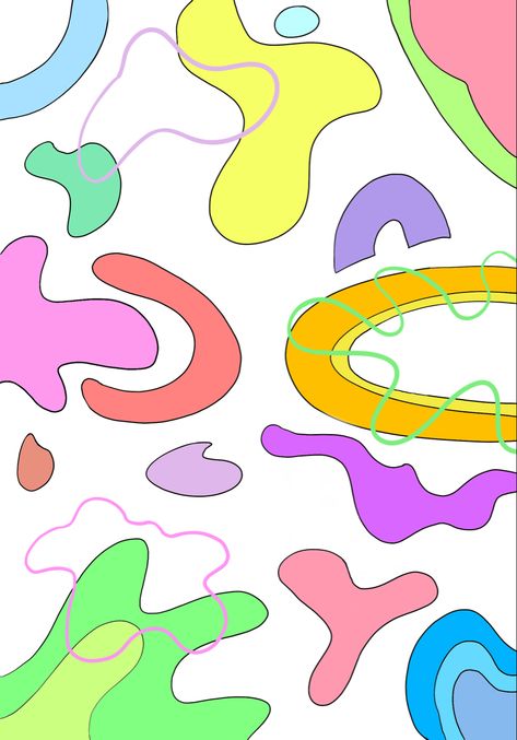 Blob Art Aesthetic, Animation Principles, Blob Art, Funky Shapes, Random Decor, Graphic Design Style, Drawing Stuff, Weird Shapes, Art Color